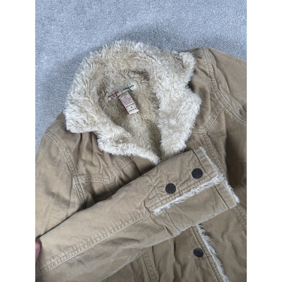 Abercrombie & Fitch Jackets & Blazers - Abercrombie & Fitch Jacket Women Small Brown Sherpa Lined Preppy Y2K Bella‎ Swan